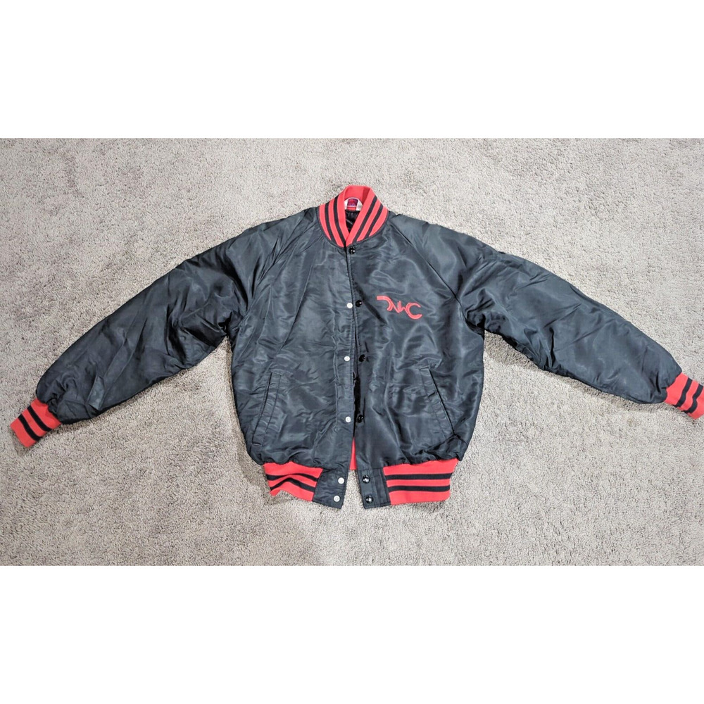 Vintage MVP Boilermaker Bomber Jacket Men L Black Red USA Made fast shipping
